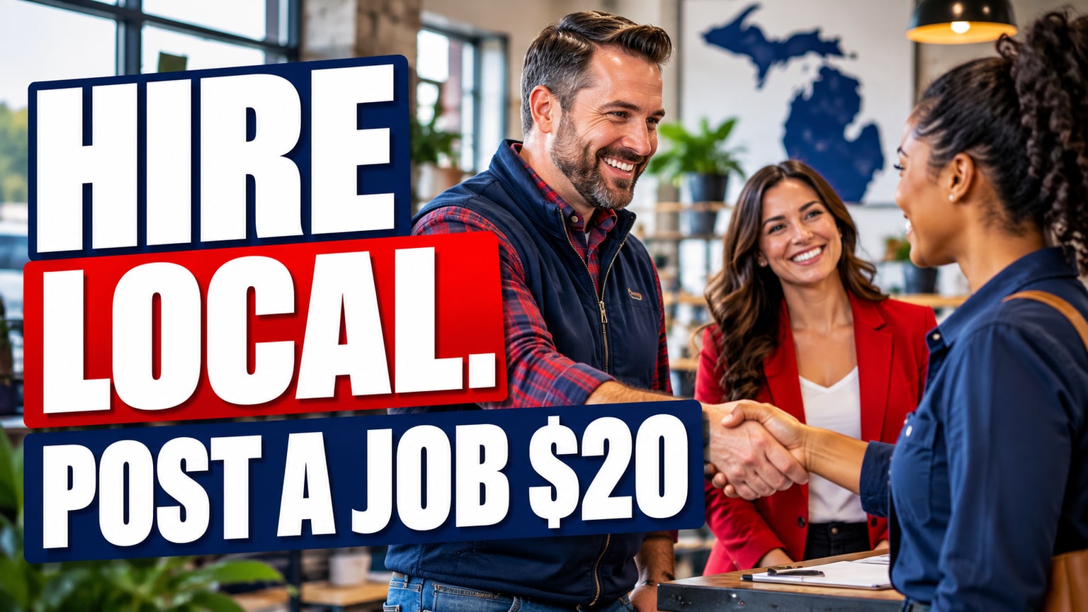 HIRE LOCAL. POST A JOB $20 — AI-generated illustrative career image
